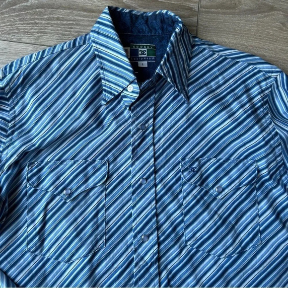 Vintage DC Cowboy Equipment Striped Western Shirt - Picture 4 of 12